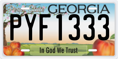 GA license plate PYF1333