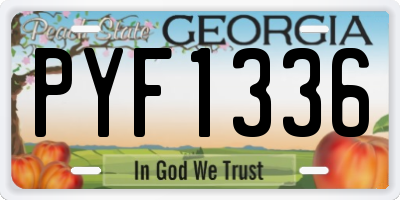 GA license plate PYF1336