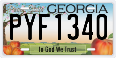 GA license plate PYF1340