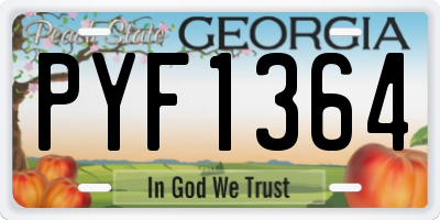 GA license plate PYF1364