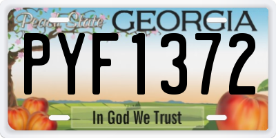 GA license plate PYF1372