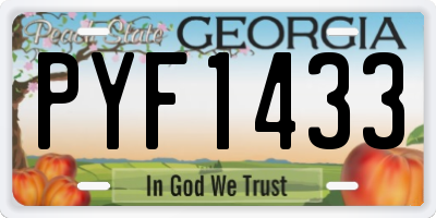 GA license plate PYF1433