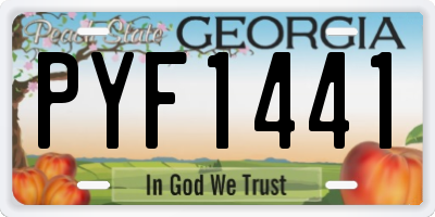 GA license plate PYF1441
