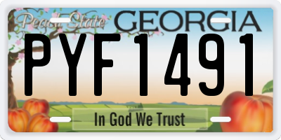 GA license plate PYF1491