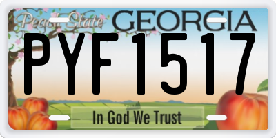 GA license plate PYF1517