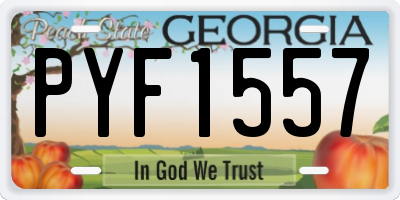 GA license plate PYF1557