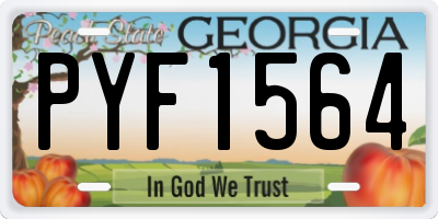 GA license plate PYF1564