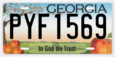 GA license plate PYF1569