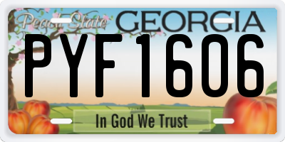 GA license plate PYF1606