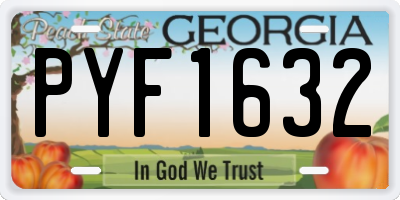 GA license plate PYF1632