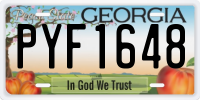 GA license plate PYF1648