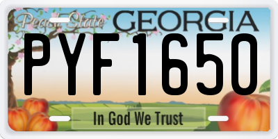 GA license plate PYF1650