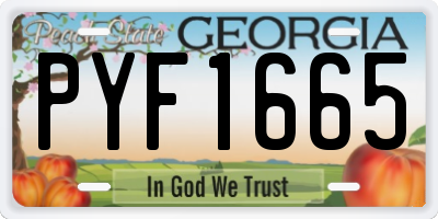 GA license plate PYF1665