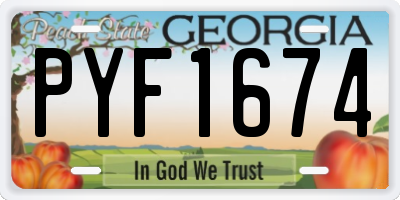 GA license plate PYF1674