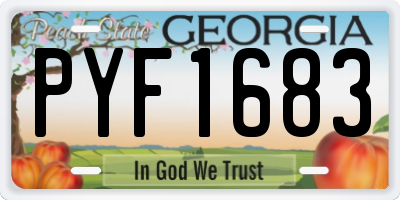 GA license plate PYF1683