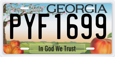 GA license plate PYF1699