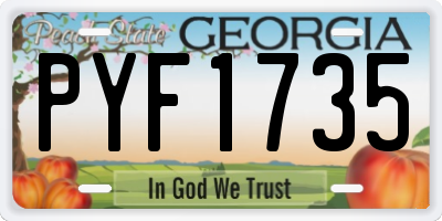 GA license plate PYF1735