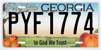 GA license plate PYF1774