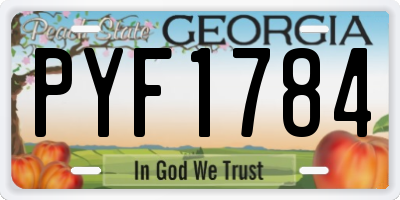 GA license plate PYF1784