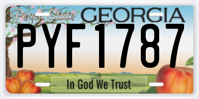 GA license plate PYF1787