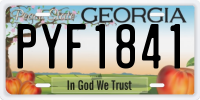 GA license plate PYF1841