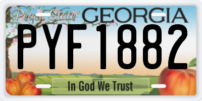 GA license plate PYF1882
