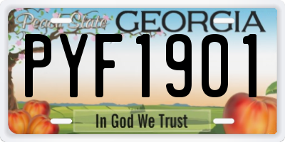 GA license plate PYF1901