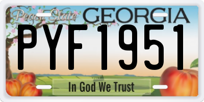 GA license plate PYF1951