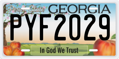 GA license plate PYF2029