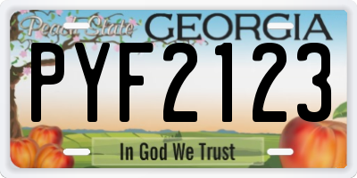 GA license plate PYF2123