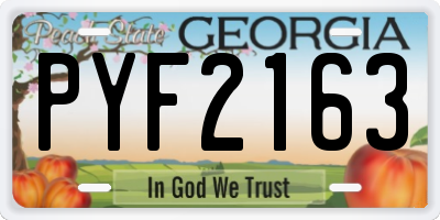 GA license plate PYF2163