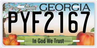 GA license plate PYF2167