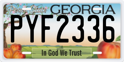 GA license plate PYF2336