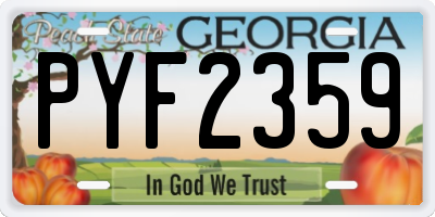 GA license plate PYF2359
