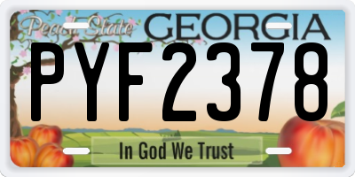 GA license plate PYF2378