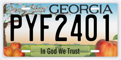 GA license plate PYF2401