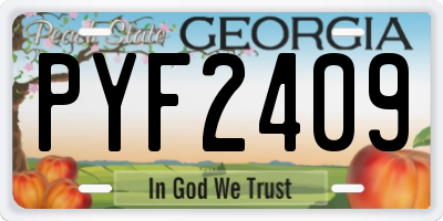 GA license plate PYF2409