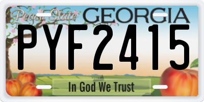 GA license plate PYF2415
