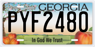 GA license plate PYF2480