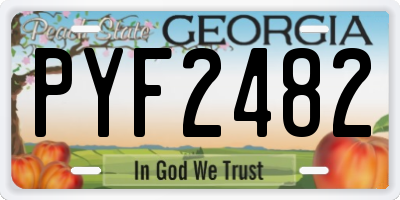 GA license plate PYF2482