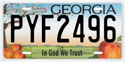 GA license plate PYF2496