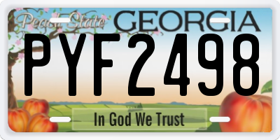 GA license plate PYF2498