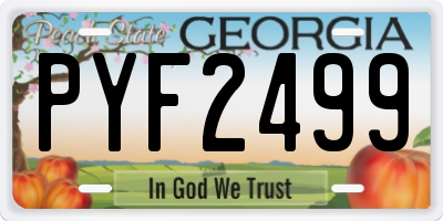 GA license plate PYF2499