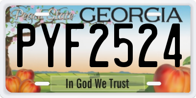 GA license plate PYF2524
