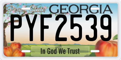 GA license plate PYF2539