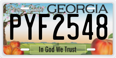 GA license plate PYF2548
