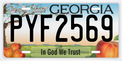 GA license plate PYF2569