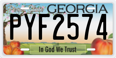 GA license plate PYF2574