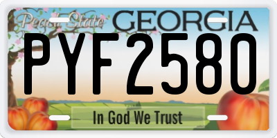 GA license plate PYF2580