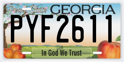 GA license plate PYF2611